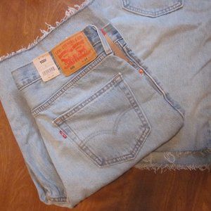 Mens Levi's Shorts 469 Waist 34 Cut off look color washed denim 1 pair